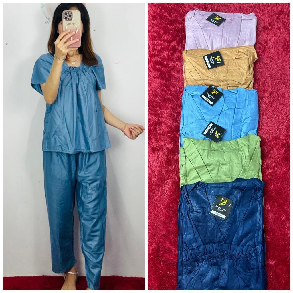 JKFashion - RPF Setcel Polos Piyama / SETELAN FUJI RAYON CELANA PANJANG (CP) / Set Piyama Adem / Piy