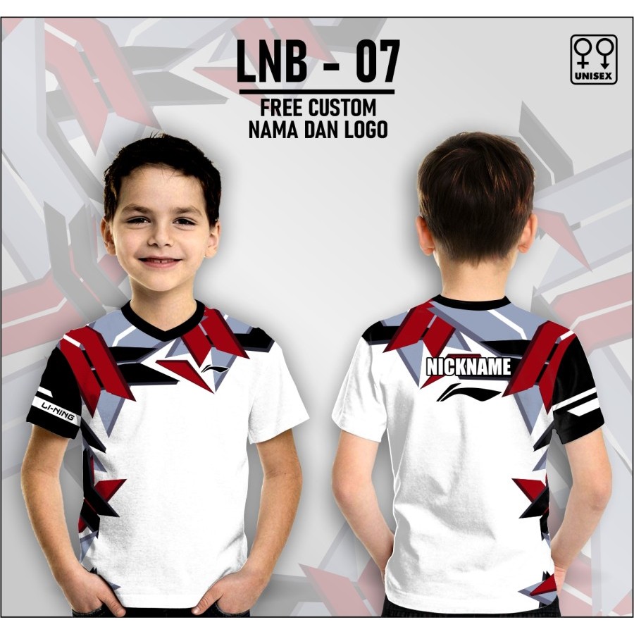 Jersey badminton baju lining kaos bulutangkis anak