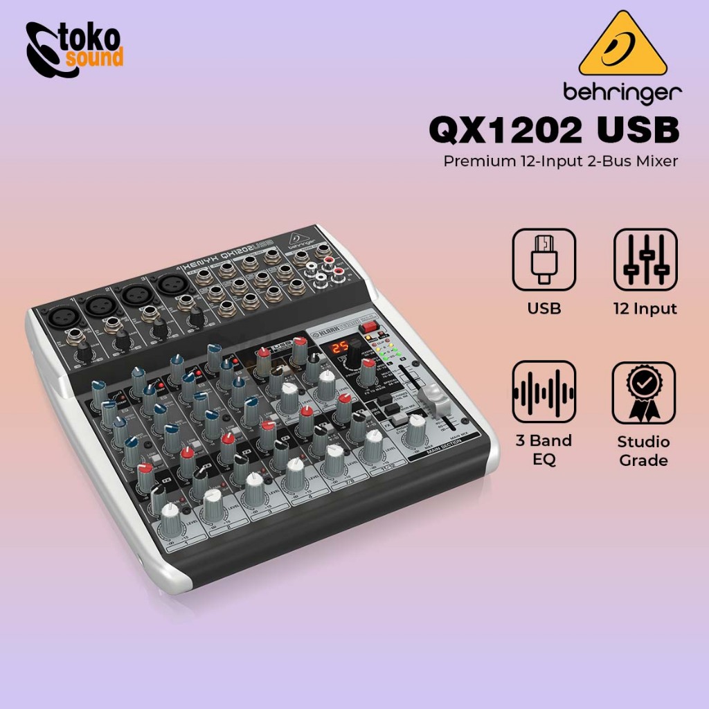 Behringer Xenyx QX1202USB QX1202 USB - 12 Channel Mixer Analog