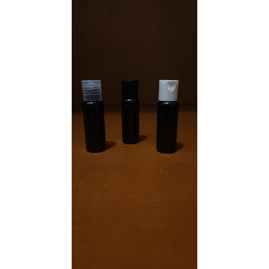 Botol 20 ml Hitam Fliptop - Botol Lotion Botol Serbaguna Botol Obat Botol Isi Ulang 20ml Botol HandG