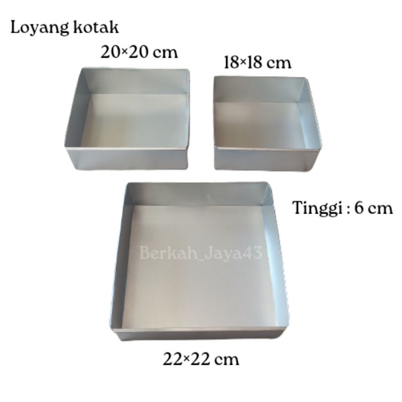 1SET LOYANG BENTUK KOTAK/loyang kotak segiempat/loyang kue/loyang bolu