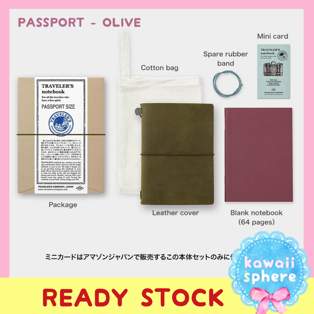 

Travelers Notebook Kit Passport | Olive | Traveler's Notebook Cover