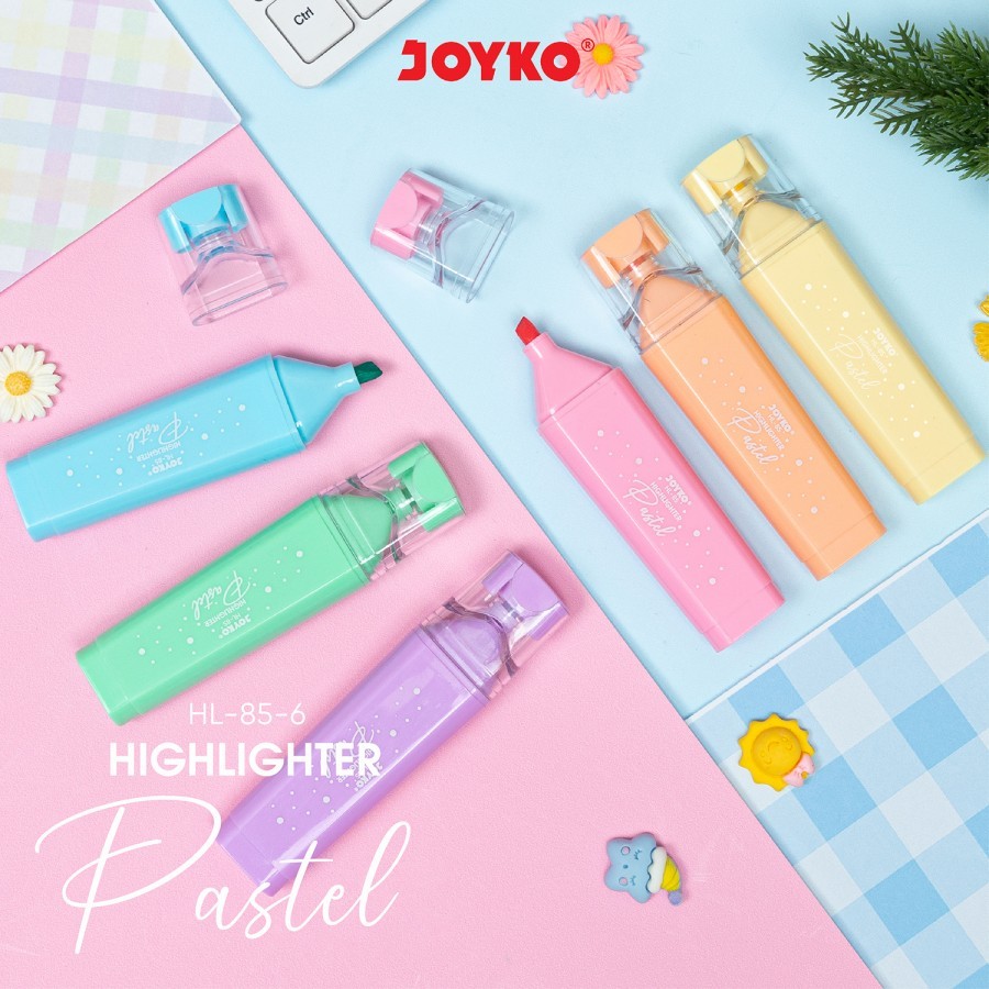 

Penanda Berwarna Highlighter Joyko HL-85 6 Warna Pastel