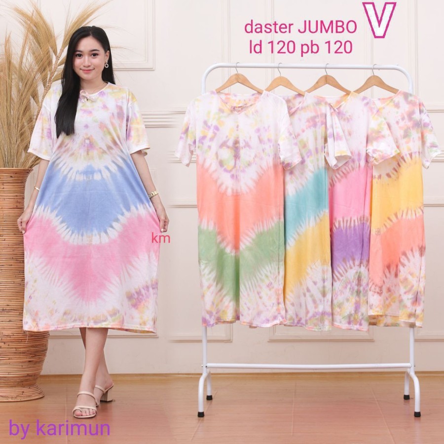 daster kaos jumbo kekinian-baju tidur wanita bahan adem-daster batik - V Soft