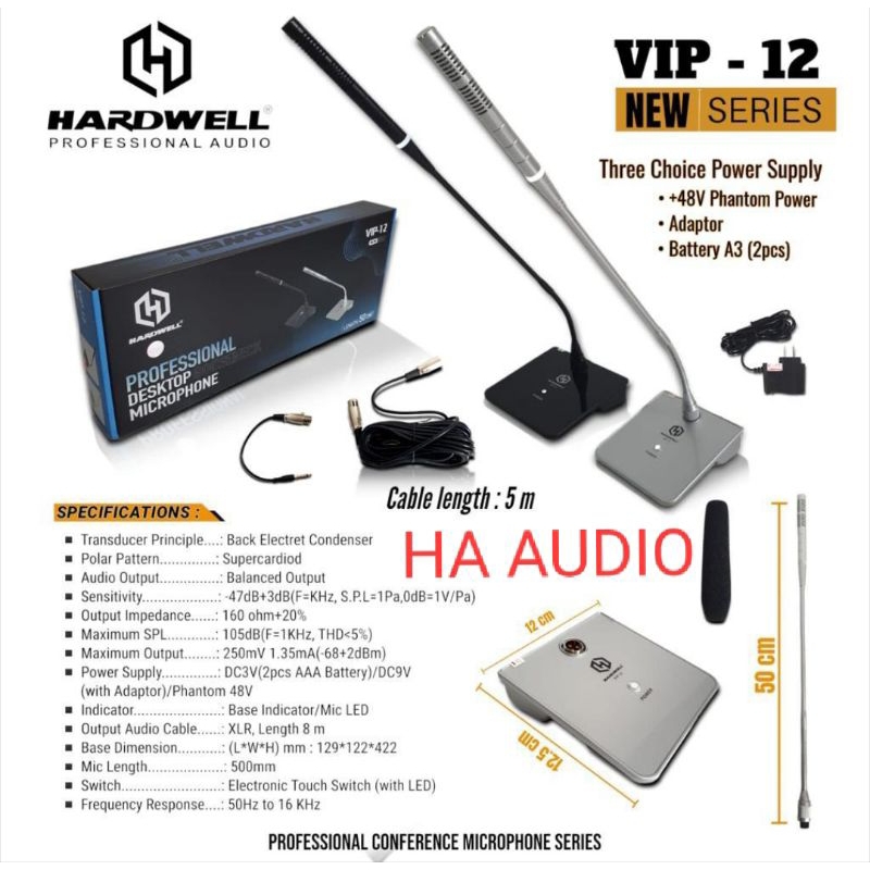 MIC WIRELESS PODIUM HARDWELL VIP12 ORIGINAL MIC MEJA WIRELESS