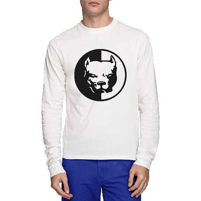 Kaos Tangan Panjang Pitbull Logo Tshirt 100% Cotton Kombed 30s