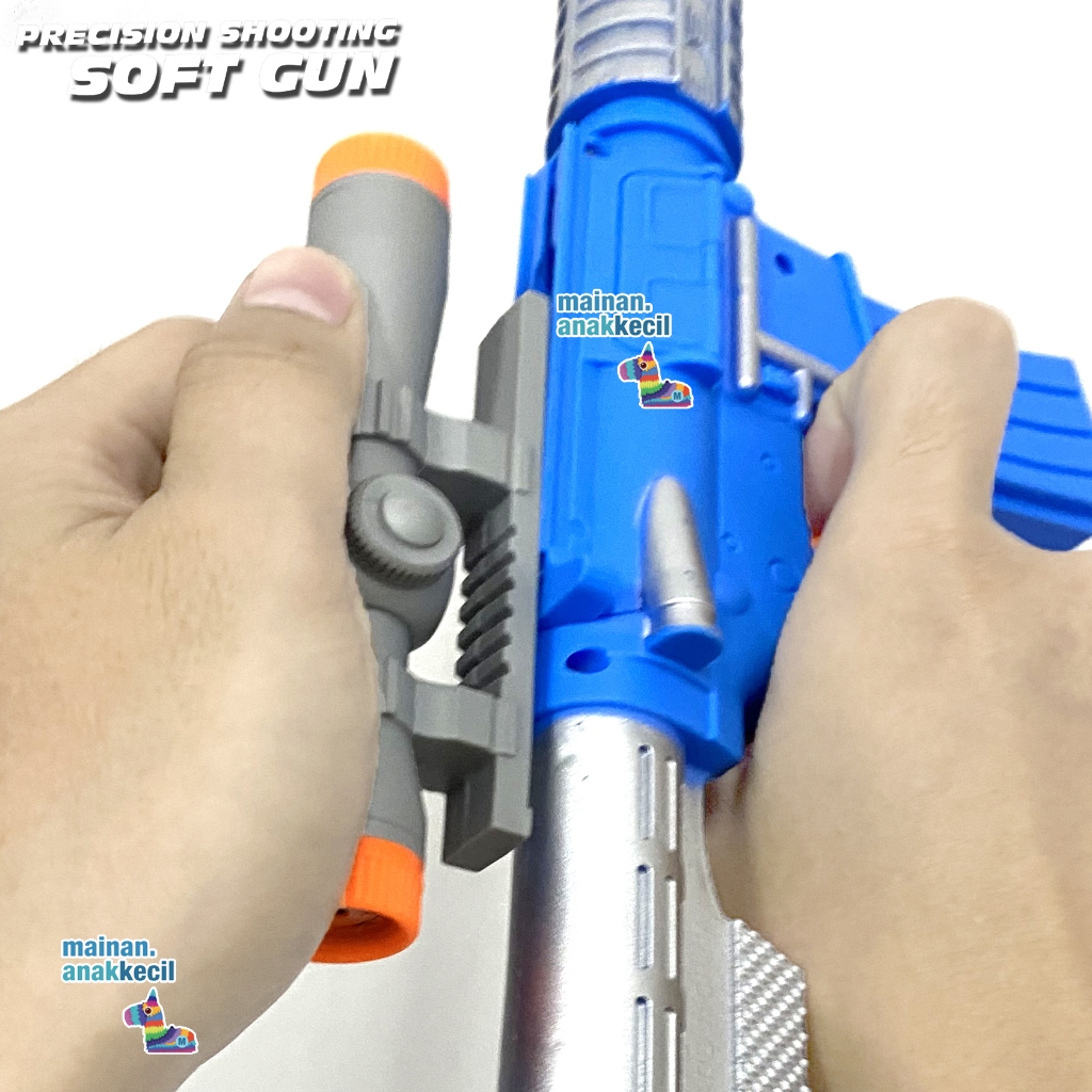 Mainan Anak Tembakan Shooting Soft Gun M4A1 Peluru Busa SoftBullet