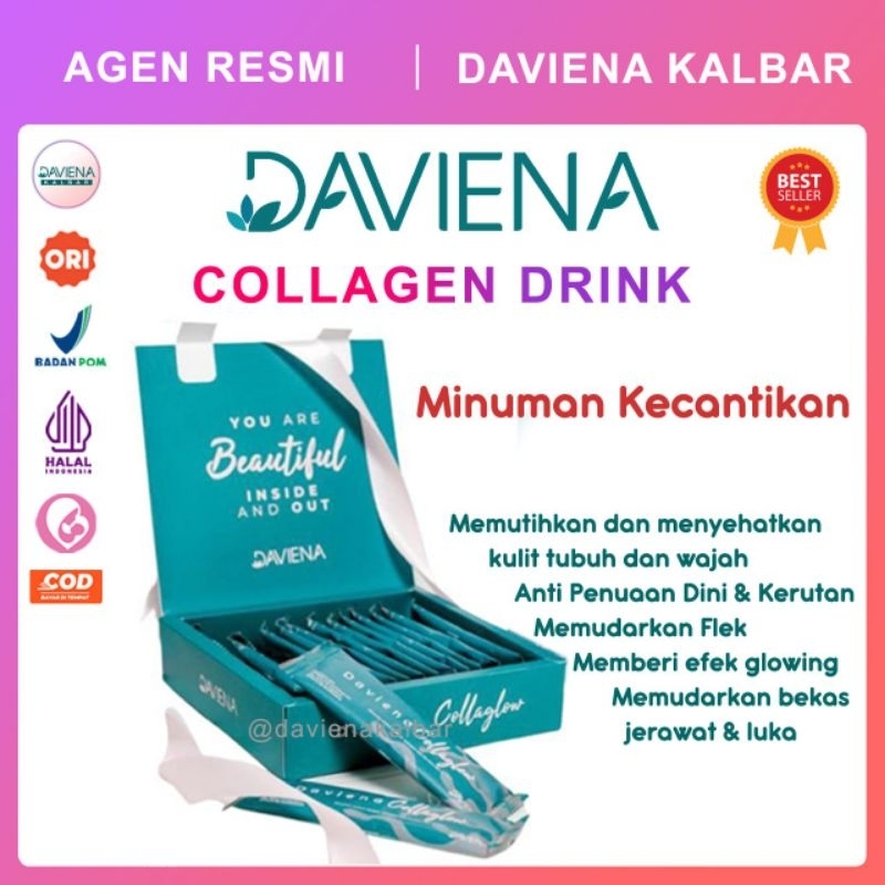 Daviena Minuman Kolagen Minuman Collaglow Collagen Original Minuman Pemutih Badan BPOM