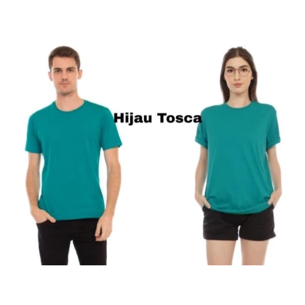 ( semi combed 24s ) Kaos Oblong Polos Lengan Pendek Warna Hijau Tosca - Kaos Polos Hijau Tosca - KAO