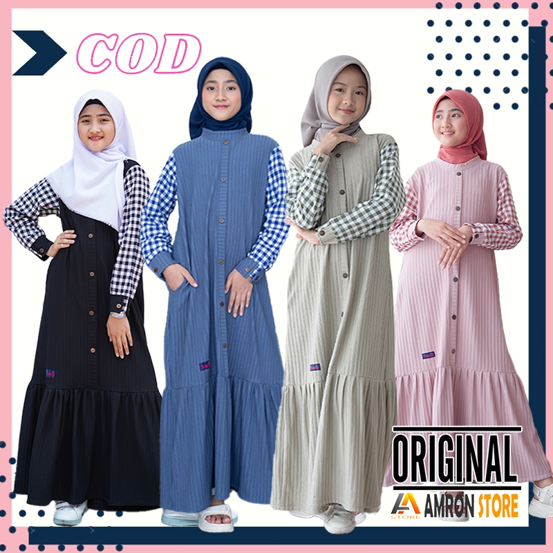 Baju Gamis Muslim Anak Perempuan Umur 4 5 6 7 8 9 10 11 12 Tahun Branded Model Terbaru Anaya Series