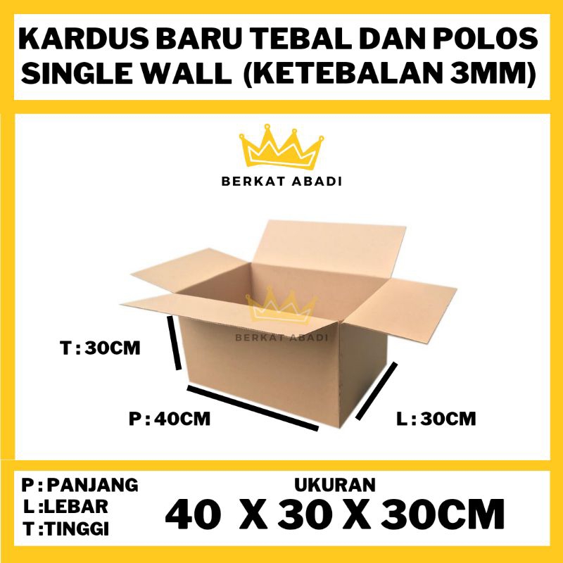 

kardus polos packing uk 40 x 30 x 30 cm karton box baru