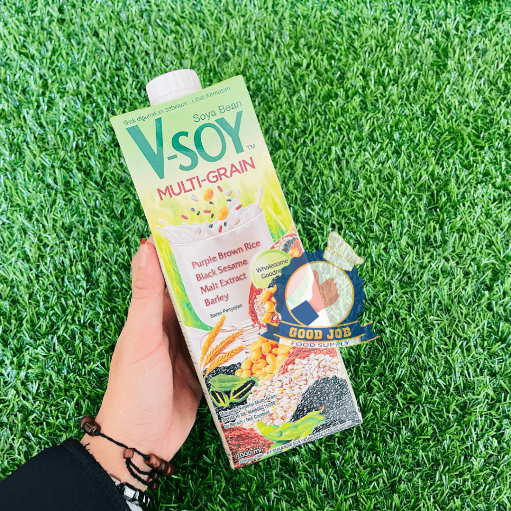 

V-SOY Milk UHT Susu Kedelai Multi Grain 1L Halal | Soya Bean //