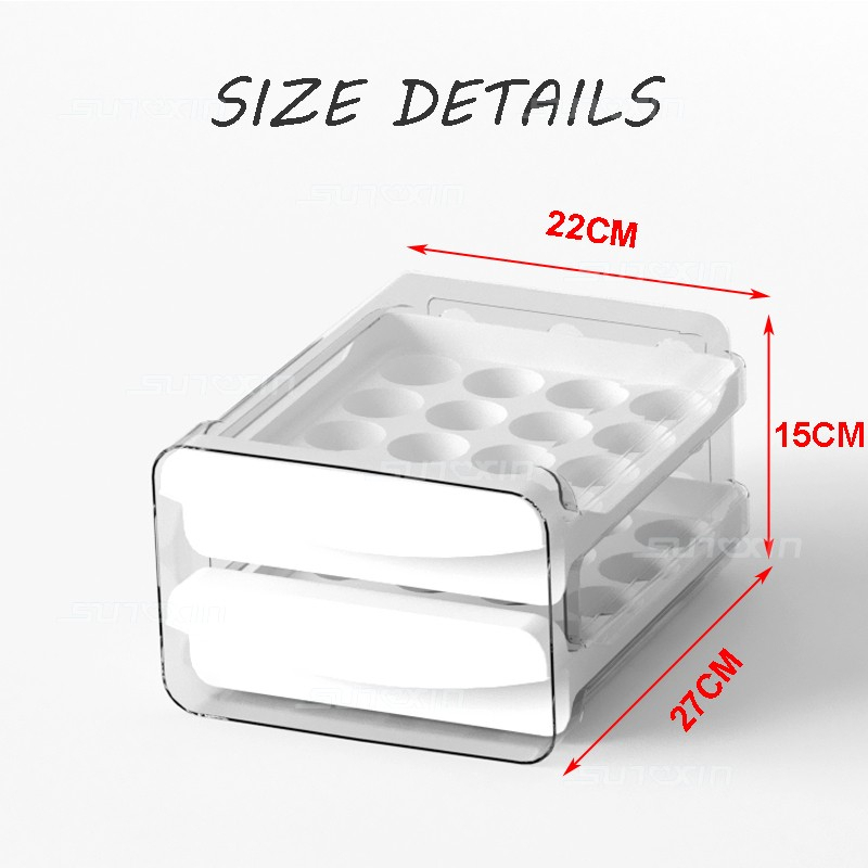 META EGG STORAGE BOX / TEMPAT PENYIMPANAN TELUR / LACI TELUR 2 TINGKAT / BOX TELUR SHENAR