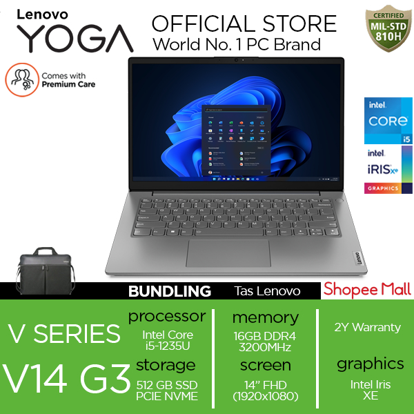 Lenovo V14 G3 IAP Intel Core i5 1235U RAM 16GB 512GB SSD DOS 14&quot; FHD 2YR