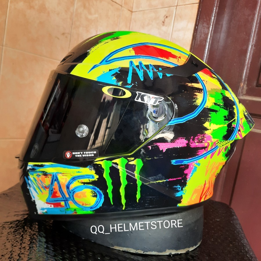 HELM KYT TT COURSE REPAINT WINTER TEST WD PAKET GANTENG VISOR SMOKE