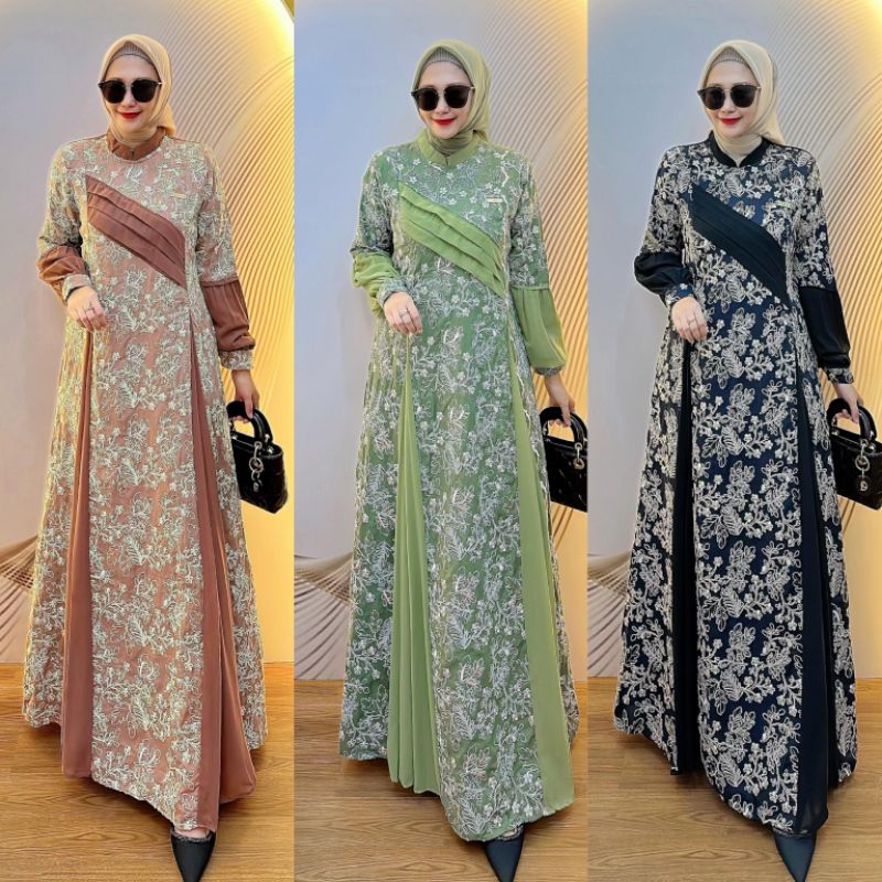 Ready stok/COD/Zoya dress by ALODY/Zahra dress by ALODY /gamis terbaru/gamis premium/pakaian muslima