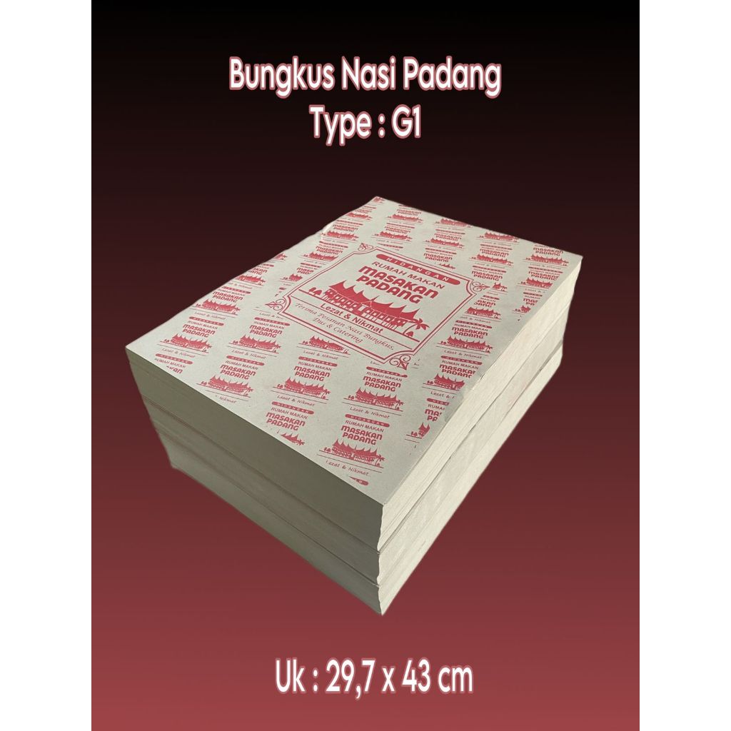 Kertas bungkus nasi padang type 1