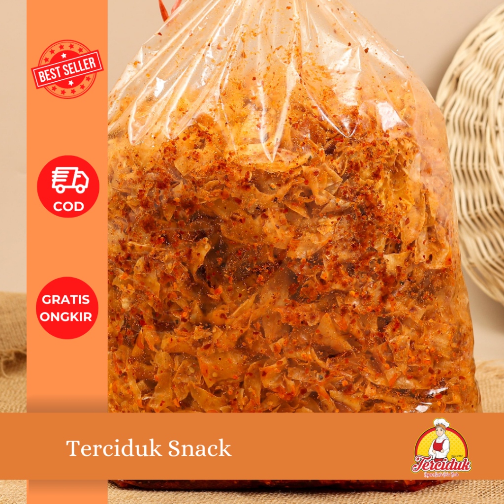 

ADR TERCIDUK - KERIPIK SINGKONG KRIWIL BUMBU BASAH PEDAS DAUN JERUK KEMASAN G