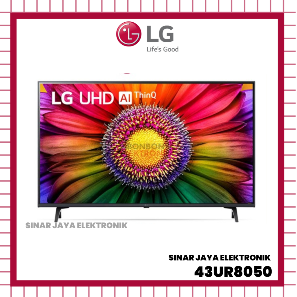 TV LED LG 43INCH 43UR8050 SMART TV 43 INCH UR80 UHD 4K HDR ThinQ AI LG NEW LG