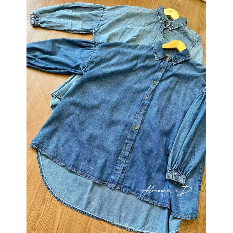 kemeja denim oversize