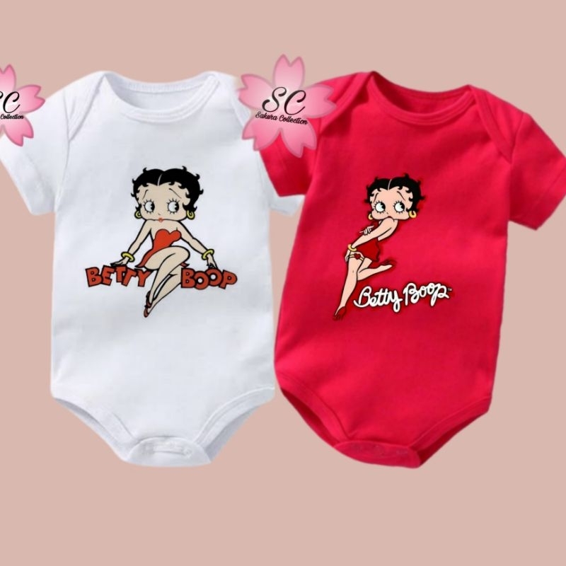 BABY JUMPER BETTY BOOP RED LOGO | JUMPER BAYI BETTY BOOP KARTUN KAOS DISNEY ANAK | ROMPER BAYI KATUN
