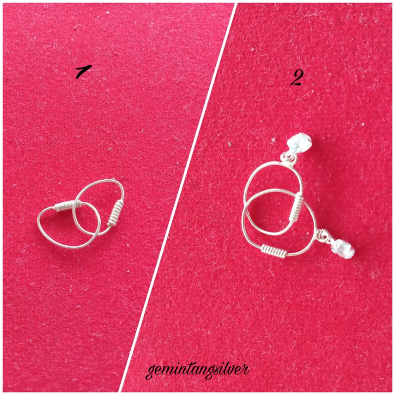anting kawat ulir perak