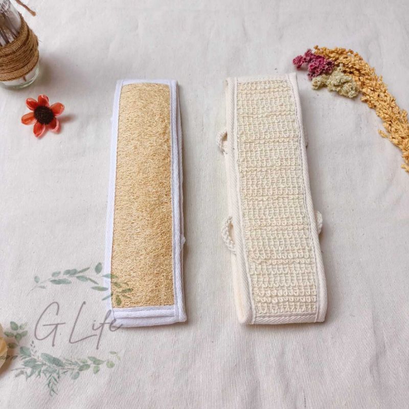 Loofah Back Brush Sikat Punggung Loofah Rami Back Brush Ramah Lingkungan