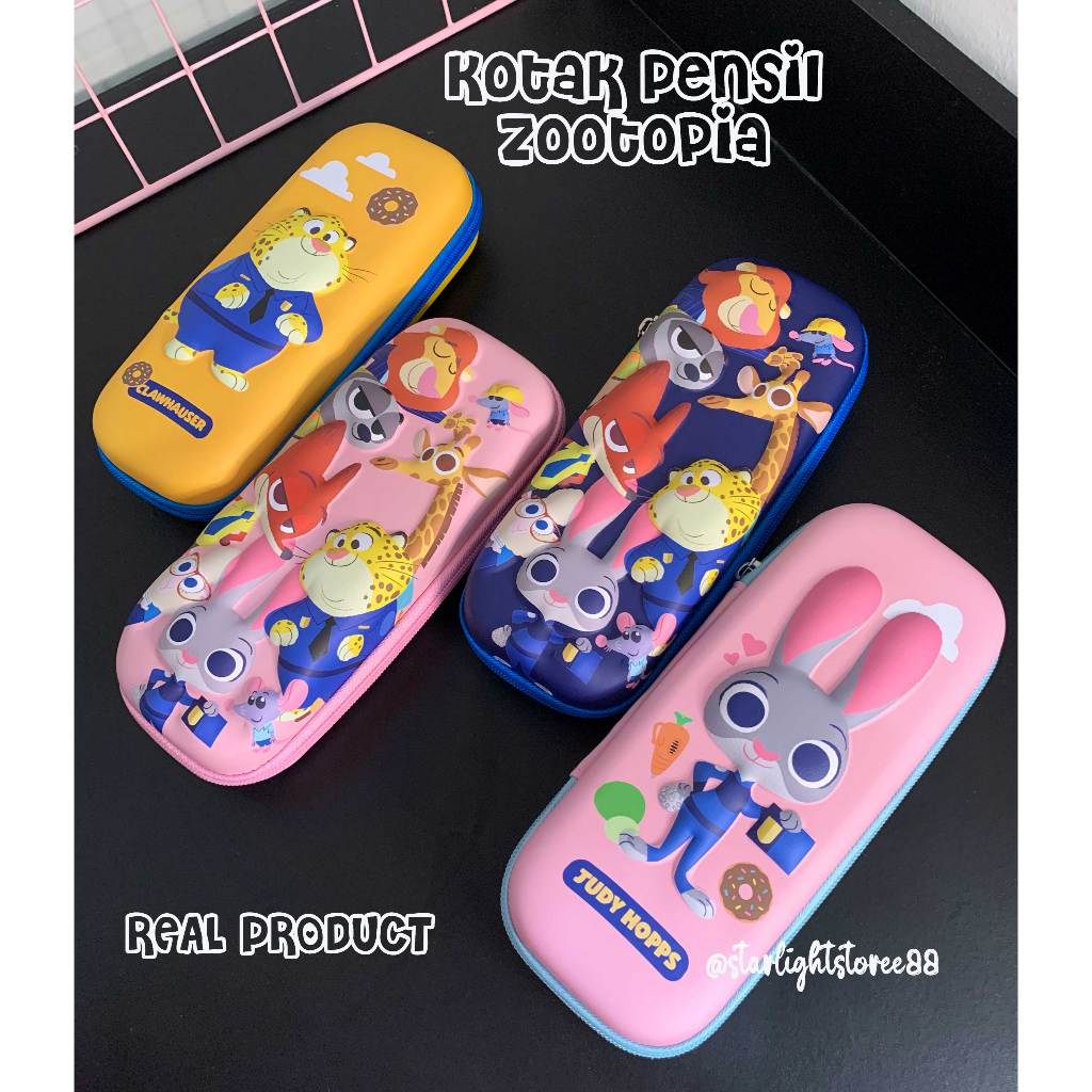 [STR88] Kotak Pensil Anak 3D Timbul Zootopia Hardcase Karakter Kartun Lucu Pencil Case Waterproof mu