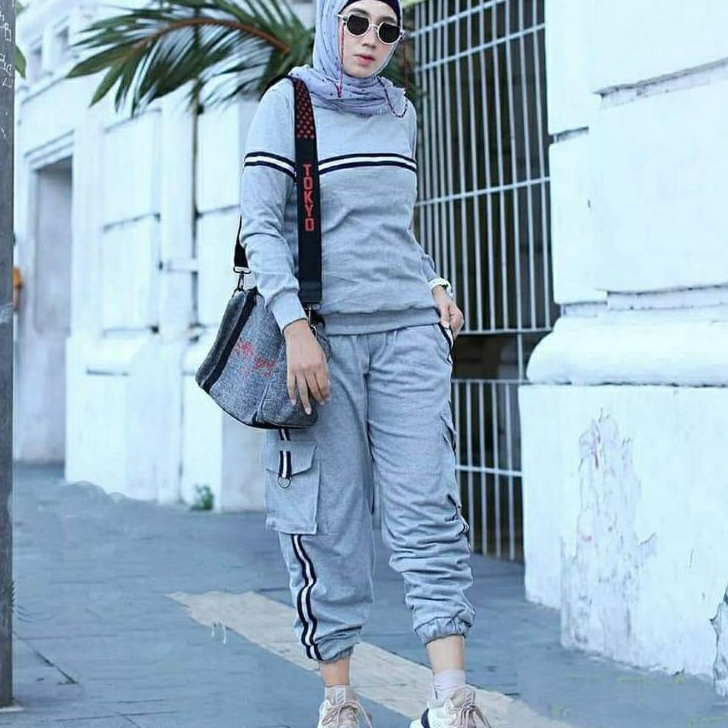 *TERLARIS* NABILA SET / BIG SIZE / GAGIL / KAOS BAJU CELANA TRAINING / BAJU OLAHRAGA WANITA MUSLIM/ 