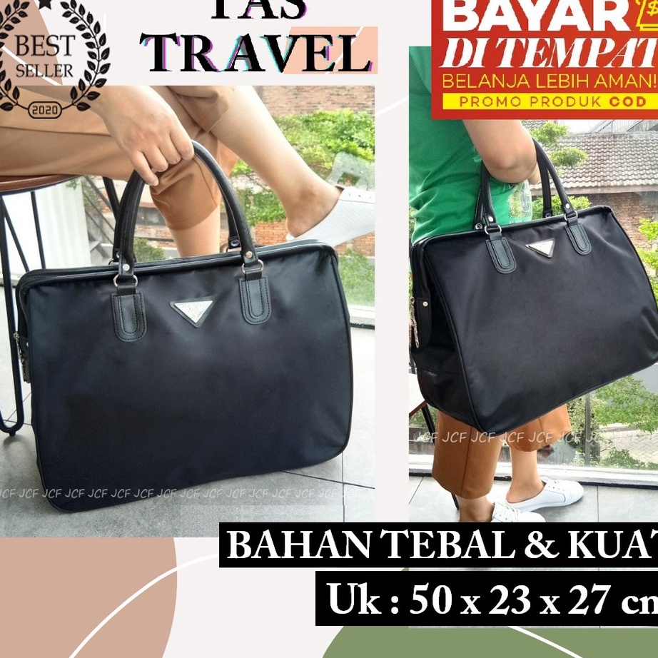 ✴Grosir✴ Tas Travel Jinjing Jumbo Pakaian Mudik Untuk Wanita Pria Import Prado Hitam