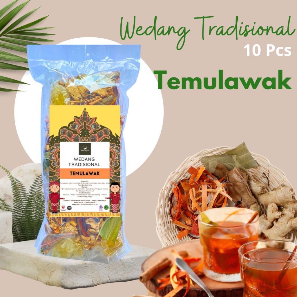 

PACK Wedang TEMULAWAK Rempah Asli Lengkap Gula Batu Khas Mamigus 10Bungkus
