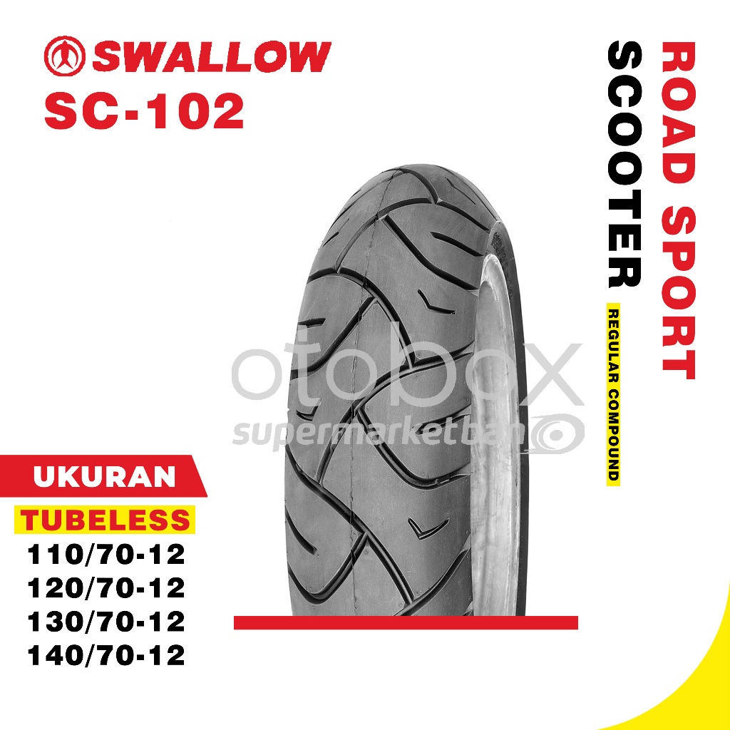 Ban Luar Motor Swallow SC-102 X-Blade 110/70 120/70 130/70 140/70 Ring 12 Tubeless