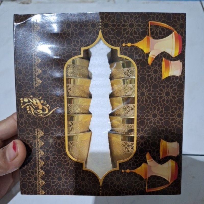 Gelas Air zamzam kecil 1 set isi 12 | gold dan silver | Oleh-oleh Haji Umroh