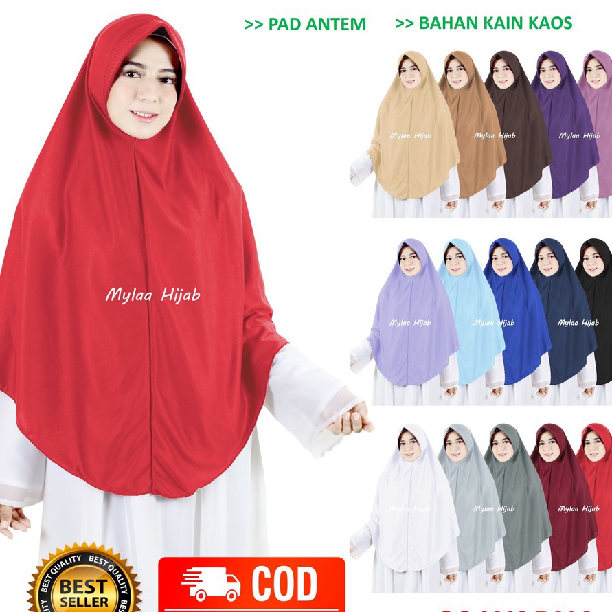 Baru JILBAB INSTAN BERGO kerudung krudung hijab size XL NON SERUT bahan kaos anak sekolah Antem gros