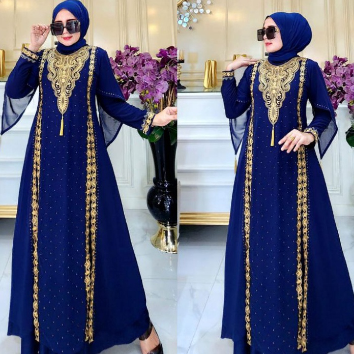 Termurah GAMIS ABAYA TURKEY BORDIR ALEXA 4 WARNA MEWAH.