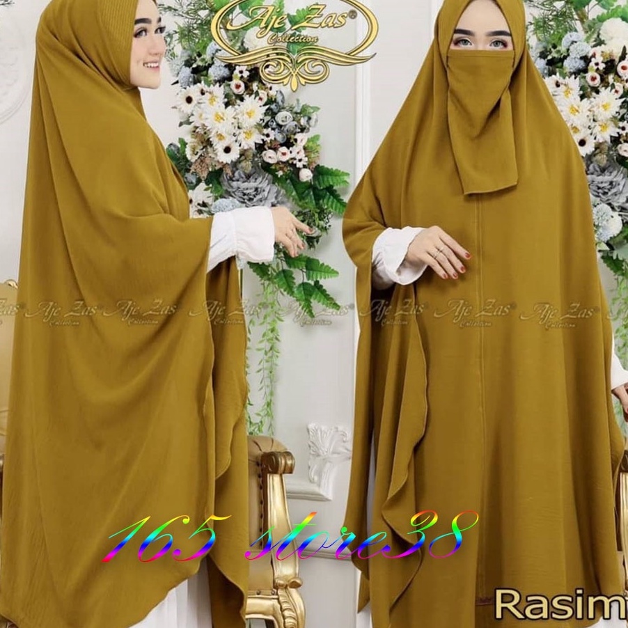 Ready Stock.. Hijab/Jilbab/Khimar Rasima Plus Cadar by Aje Zas Bergo Crinkle Jumbo Syari Soft Pad.