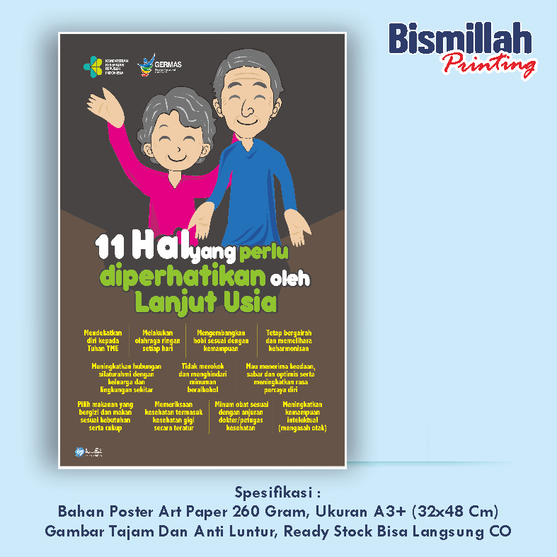 

Poster Kesehatan 11 Hal Yang Harus Diperhatikan Oleh Lanjut Usia