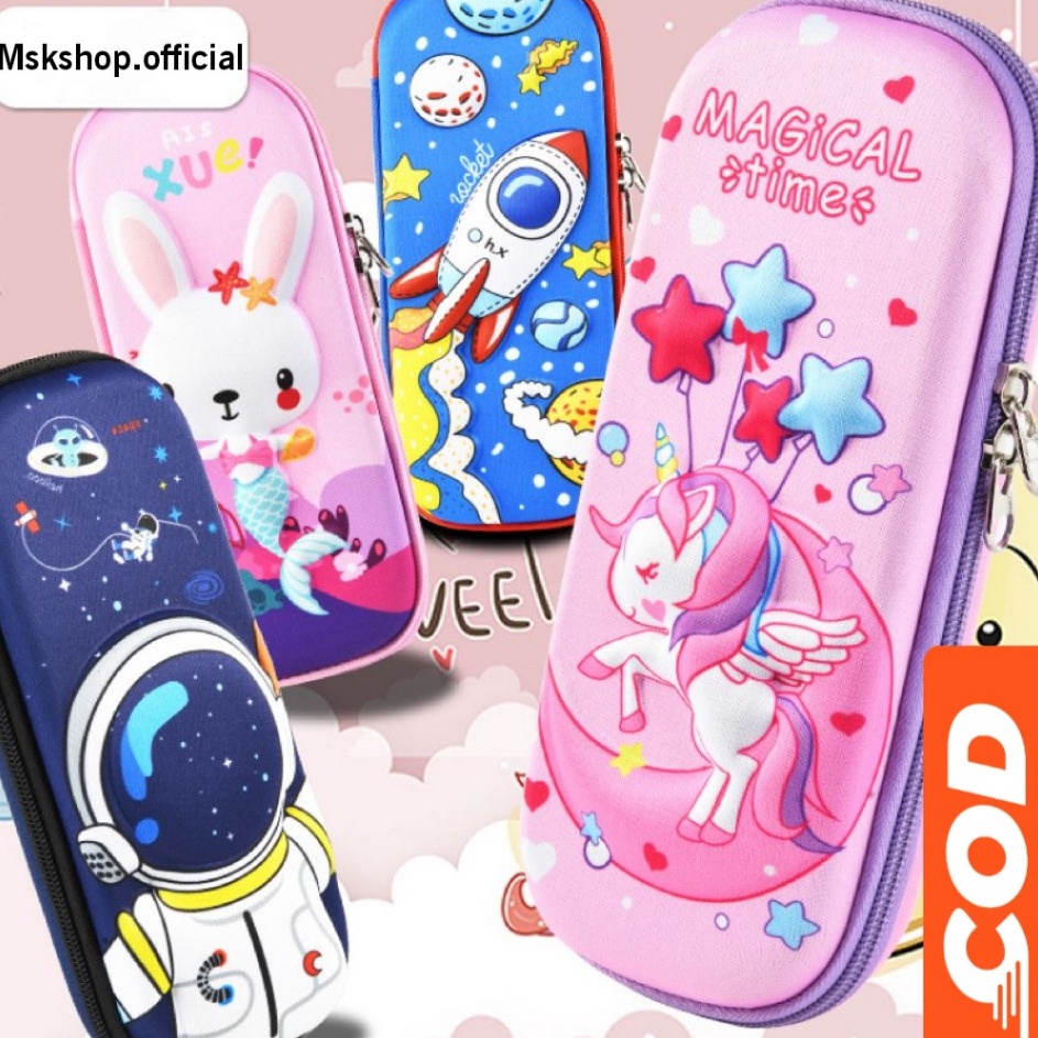 Pasti Murah KOTAK PENCIL KARTUN 3D TIMBUL/ TEMPAT PENSIL ANAK WATERPROOF/ KOTAK PENSIL ANAK SEKOLAH