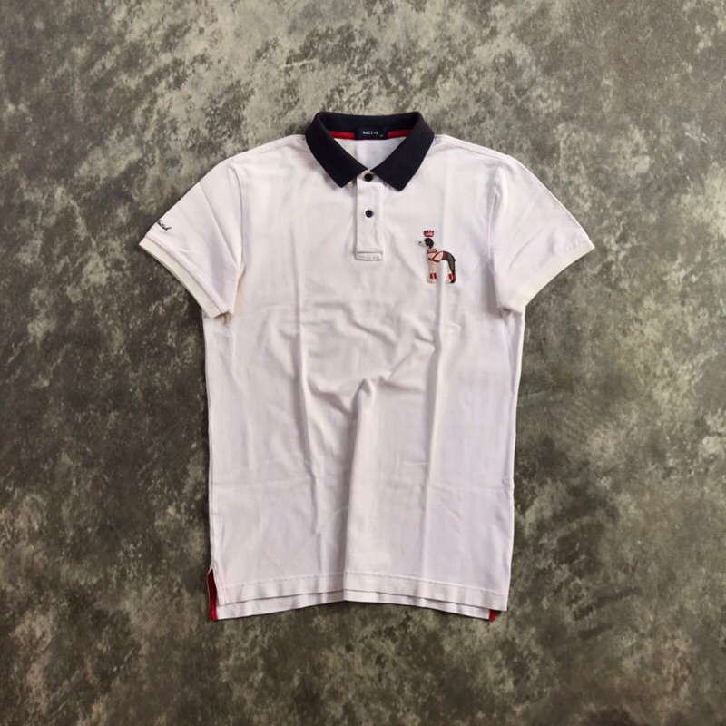 POLO SHIRT HAZZYS BIG LOGO BRITISH BIG SIZE (WHITE) ORIGINAL SECOND