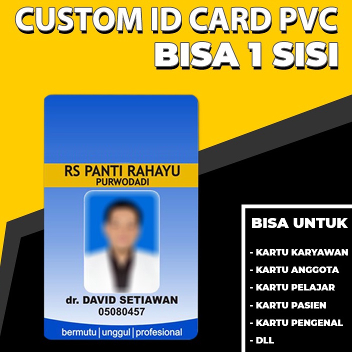 

Harga Termurah Cetak ID Card / Plastic PVC / Kartu Member / ID Card Karyawan 1 SISI