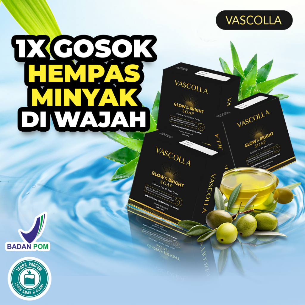 Vascolla Facial Soap Sabun Collagen Pemutih Wajah dan Badan Permanen Bpom Wajah Glowing dan Putih BP