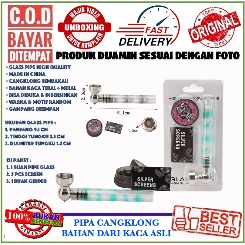 PIPA POPEYE MINI / CANGKLONG BAHAN KAYU ASLI GLASS PIPE UNIK VINTAGE