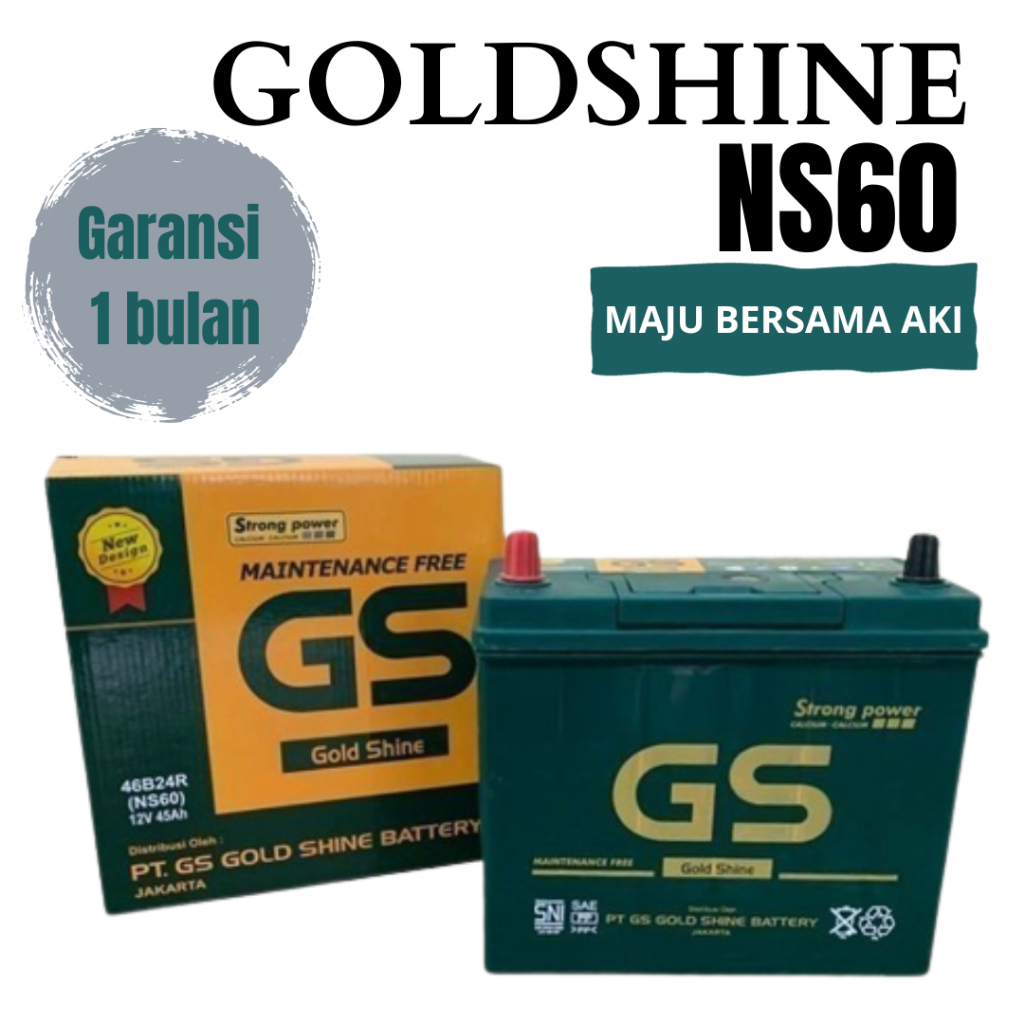 Aki Mobil GS GOLDSHINE NS60 Toyota Hilux, Etios Valco, Korona Kering