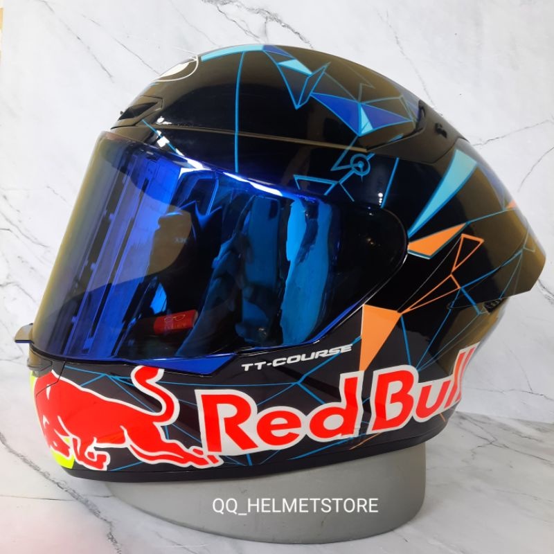 HELM KYT TT Course Pol Espargaro Qatar Black repaint PAKET VISOR BLUE