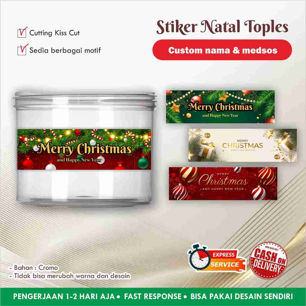 

Stiker Natal Toples cromo persegi panjang / Christmas / Label