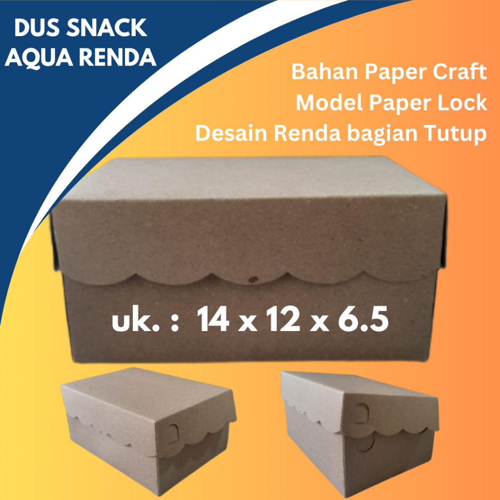 

DUS / BOX SNACK AQUA PAPER CRAFT COKLAT MODEL RENDA