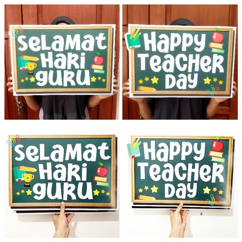 BOARD DEKORASI BACKDROP HARI GURU & ACC HARI GURU TEACHER DAY BUNTING FLAG TOPPER  PROPS PHOTOBOOTH