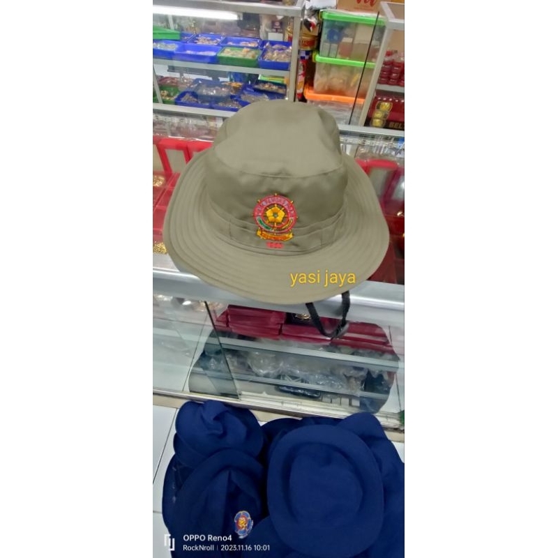 Topi rimba logo satpol-pp | logo biru pemadam | logo kuning kewenangan pemadam