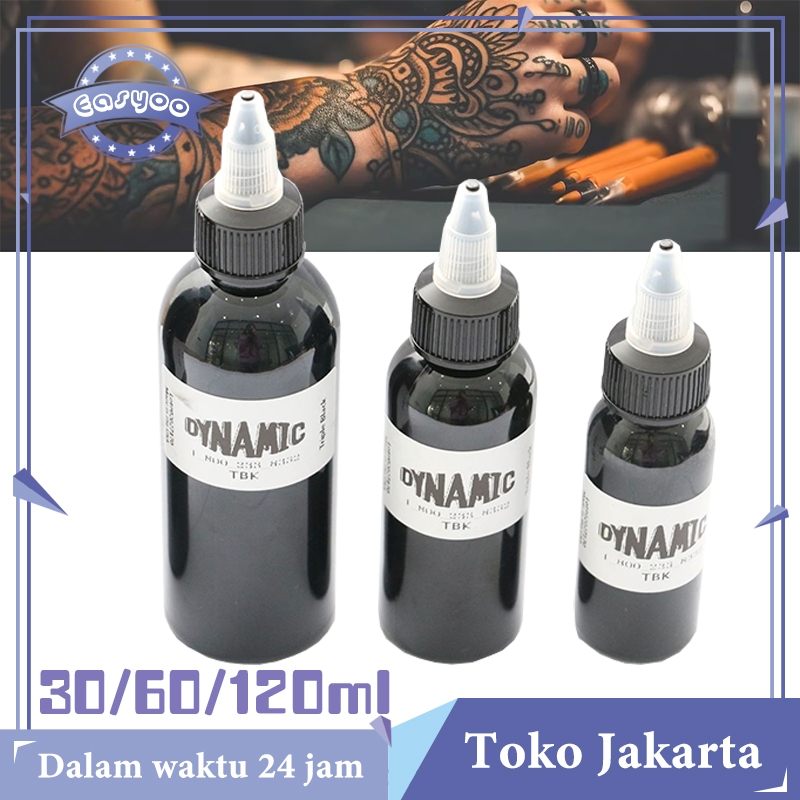 30ml 60ml 120ml Tinta Tato Dynamic Hitam Black Ink Tattoo Tato Pigmen Tinta