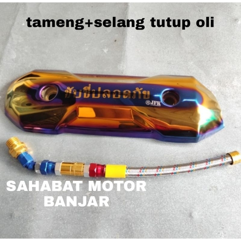 paket variasi tameng knalpot fulll besi+selang tutup oli serat beat vario 110 fi scoopy karbu